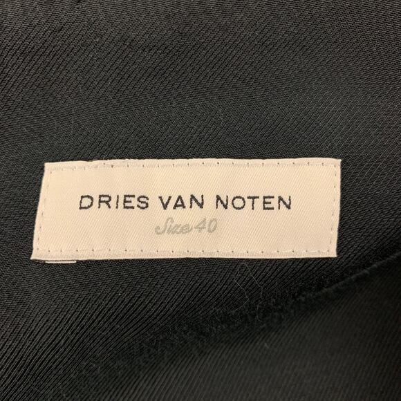 DRIES VAN NOTEN Size 8 Navy Wool Blend Peak Lapel Jacket - Picture 5 of 5